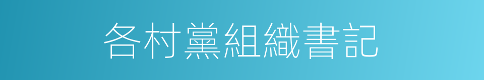 各村黨組織書記的同義詞