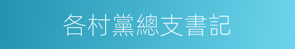 各村黨總支書記的同義詞