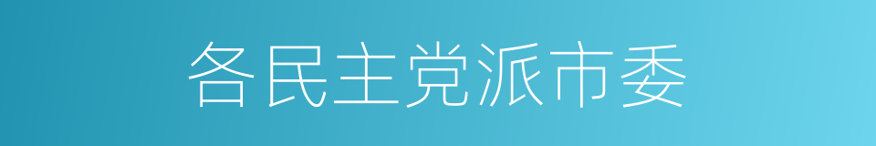 各民主党派市委的同义词