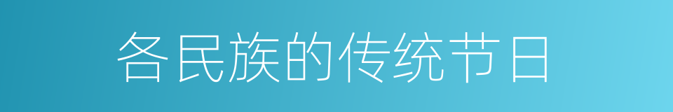 各民族的传统节日的同义词