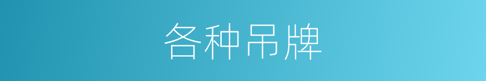 各种吊牌的同义词
