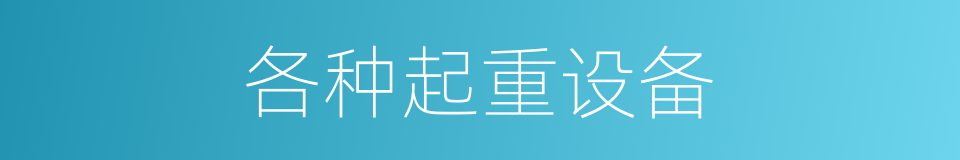 各种起重设备的同义词