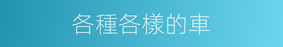 各種各樣的車的同義詞