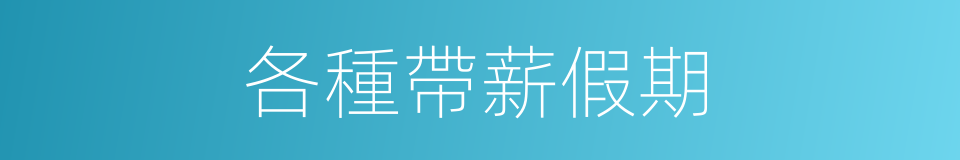 各種帶薪假期的同義詞