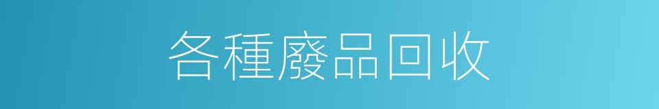 各種廢品回收的同義詞