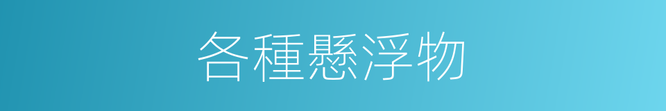 各種懸浮物的同義詞