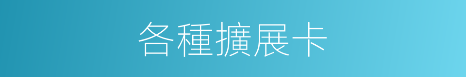 各種擴展卡的同義詞