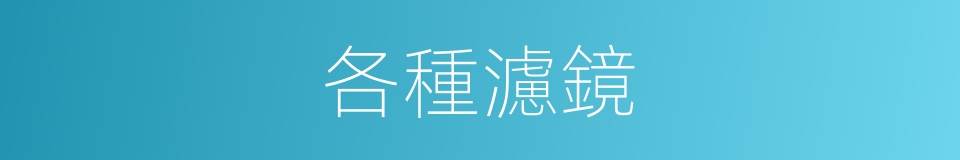 各種濾鏡的同義詞