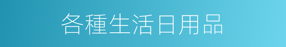 各種生活日用品的同義詞