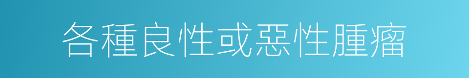 各種良性或惡性腫瘤的同義詞