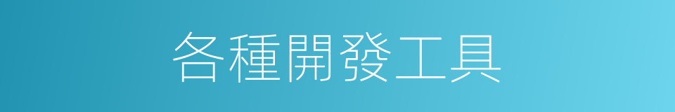 各種開發工具的同義詞