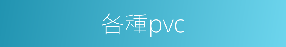 各種pvc的同義詞