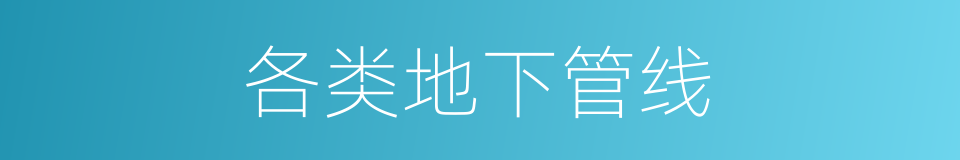 各类地下管线的同义词