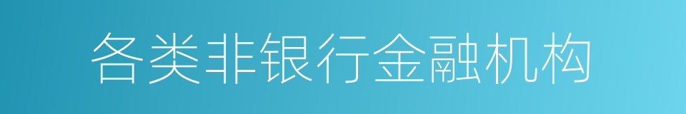 各类非银行金融机构的同义词