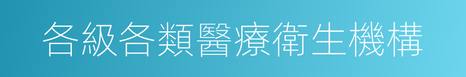 各級各類醫療衛生機構的同義詞