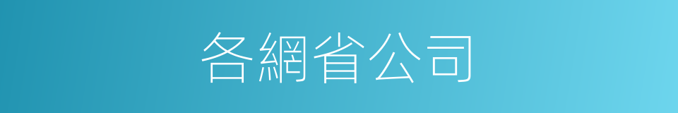 各網省公司的同義詞