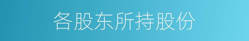 各股东所持股份的同义词