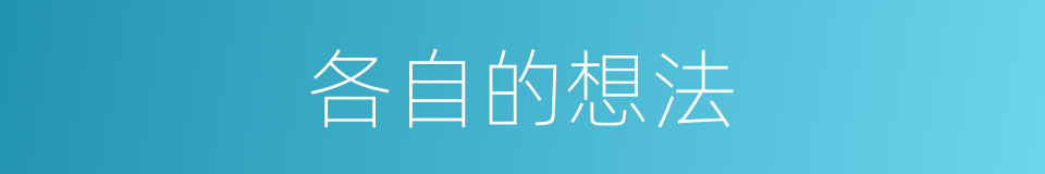 各自的想法的同义词