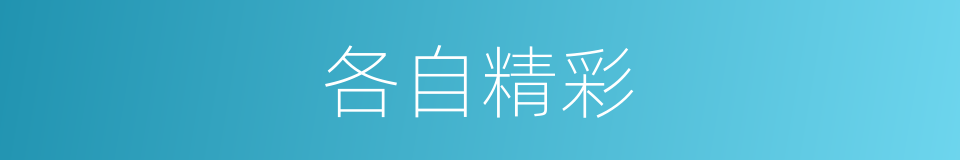 各自精彩的同义词