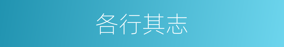 各行其志的意思