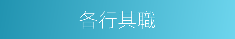 各行其職的同義詞