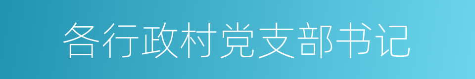 各行政村党支部书记的同义词