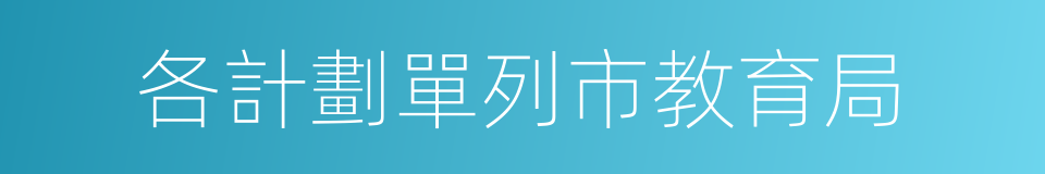 各計劃單列市教育局的同義詞