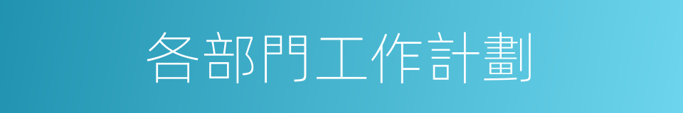 各部門工作計劃的同義詞