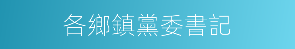 各鄉鎮黨委書記的同義詞