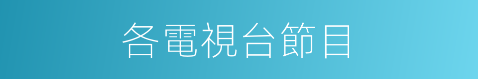 各電視台節目的同義詞