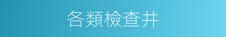 各類檢查井的同義詞