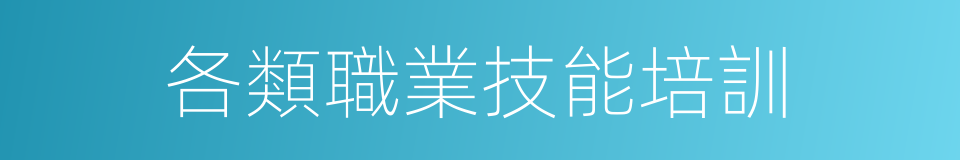 各類職業技能培訓的同義詞