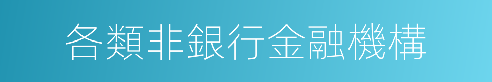 各類非銀行金融機構的同義詞