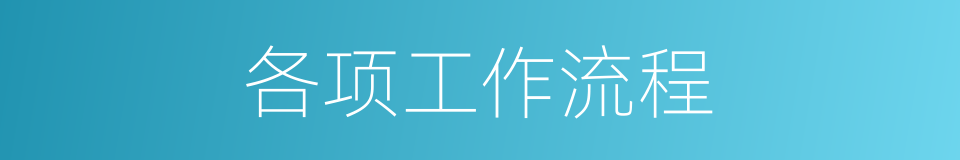 各项工作流程的同义词