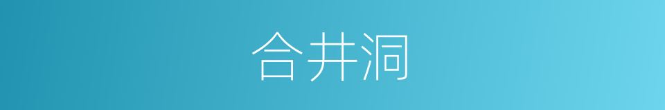 合井洞的同义词