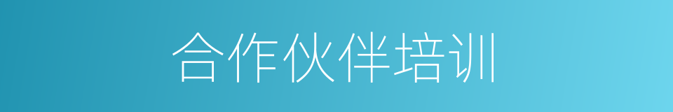 合作伙伴培训的同义词