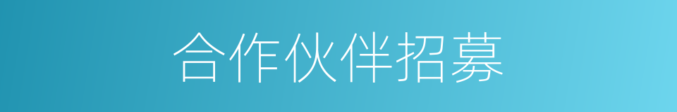 合作伙伴招募的同义词