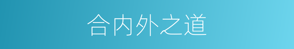 合内外之道的同义词