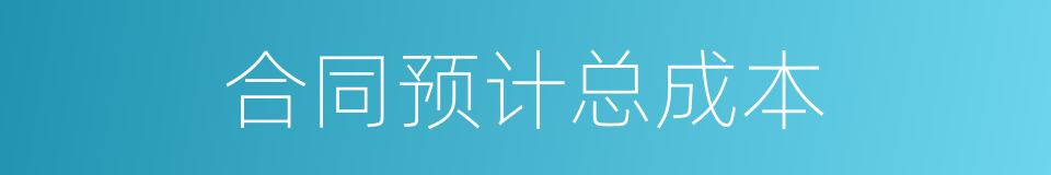 合同预计总成本的同义词