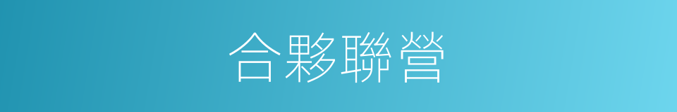 合夥聯營的同義詞