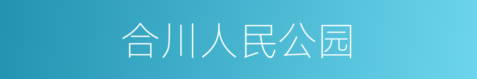 合川人民公园的同义词
