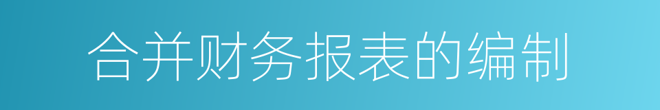 合并财务报表的编制的同义词