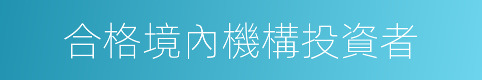 合格境內機構投資者的同義詞