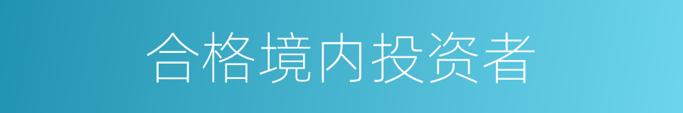 合格境内投资者的同义词