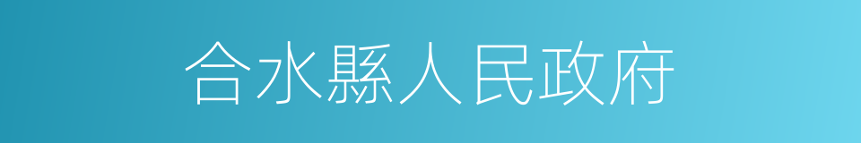 合水縣人民政府的同義詞