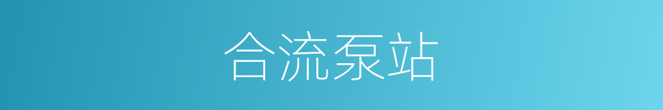 合流泵站的同义词