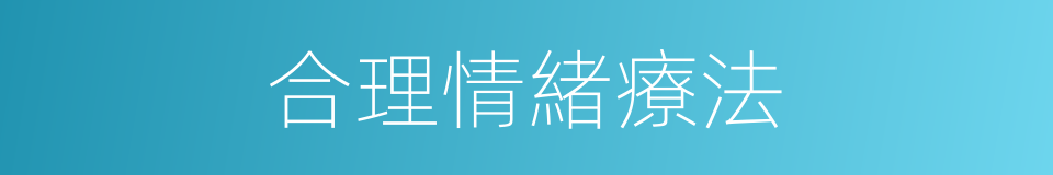 合理情緒療法的同義詞