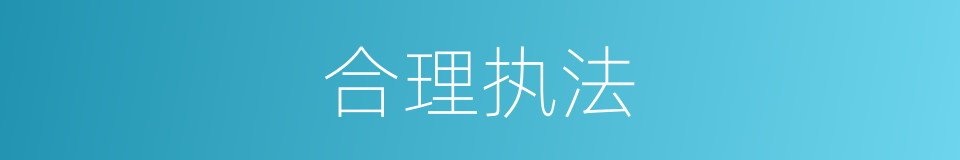 合理执法的同义词