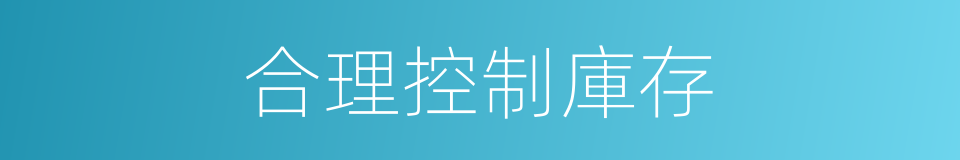 合理控制庫存的同義詞