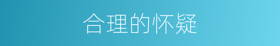 合理的怀疑的同义词